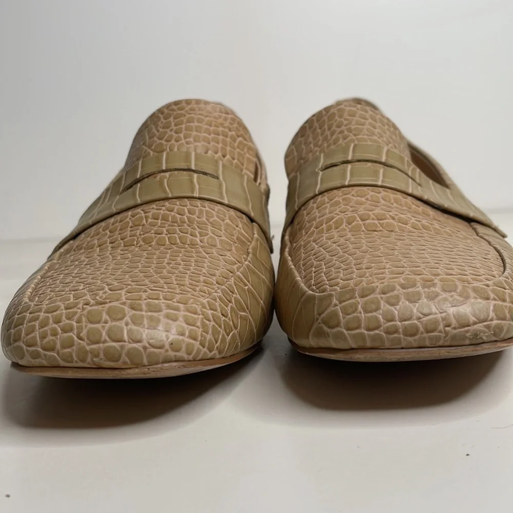 Anthropologie Hadley embossed leather Block-Heeled Loafers in Honey / size 9 - Picture 5 of 13